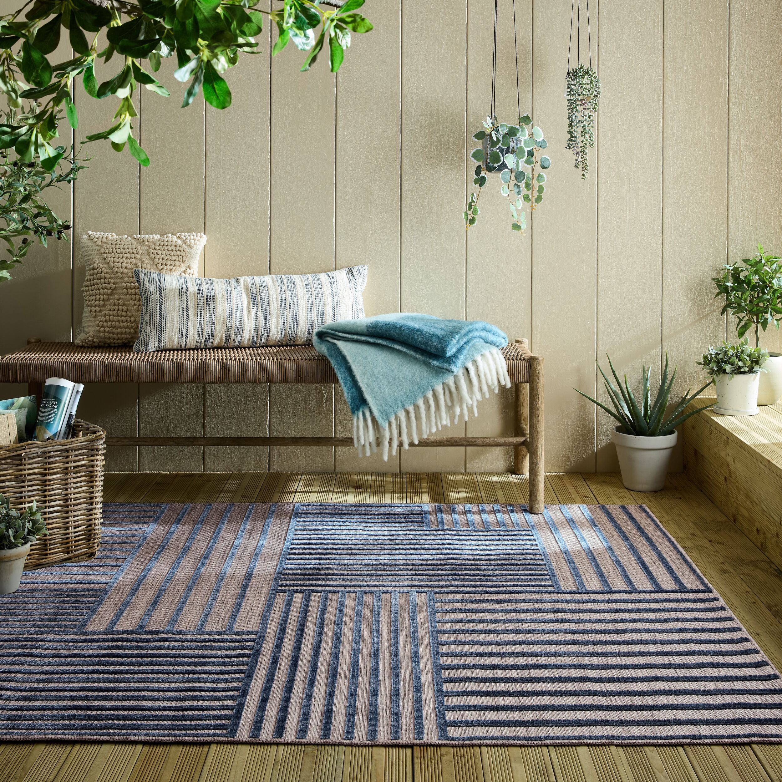 FLAIR RUGS Teppich Vigo Blocks, rechteckig, Höhe: 4 mm, Vigo Blocks Indoor Outdoor-Teppich
