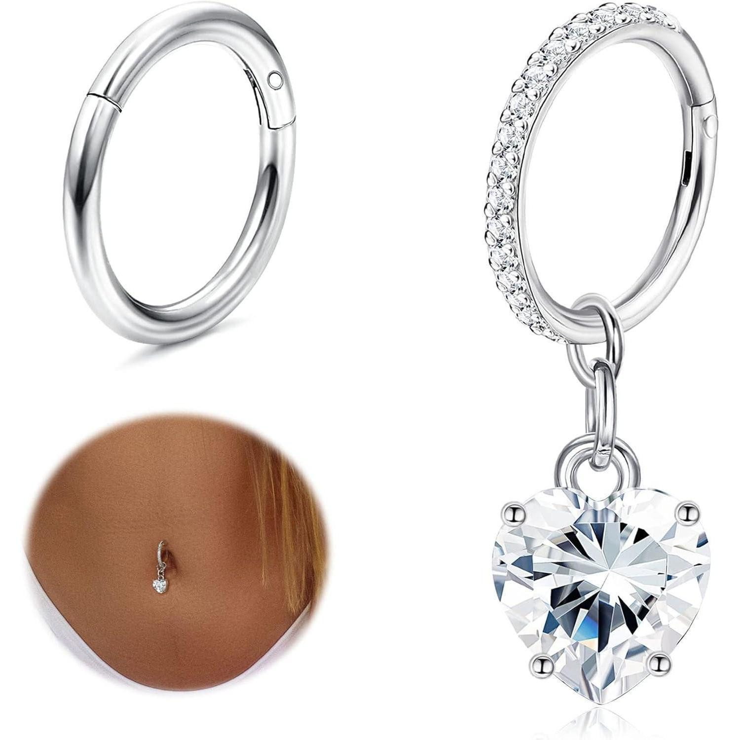 Bauchnabelpiercing 2pcs Bauchnabelpiercing Hoop Bananabells Damen Chirurgenstahl Piercing