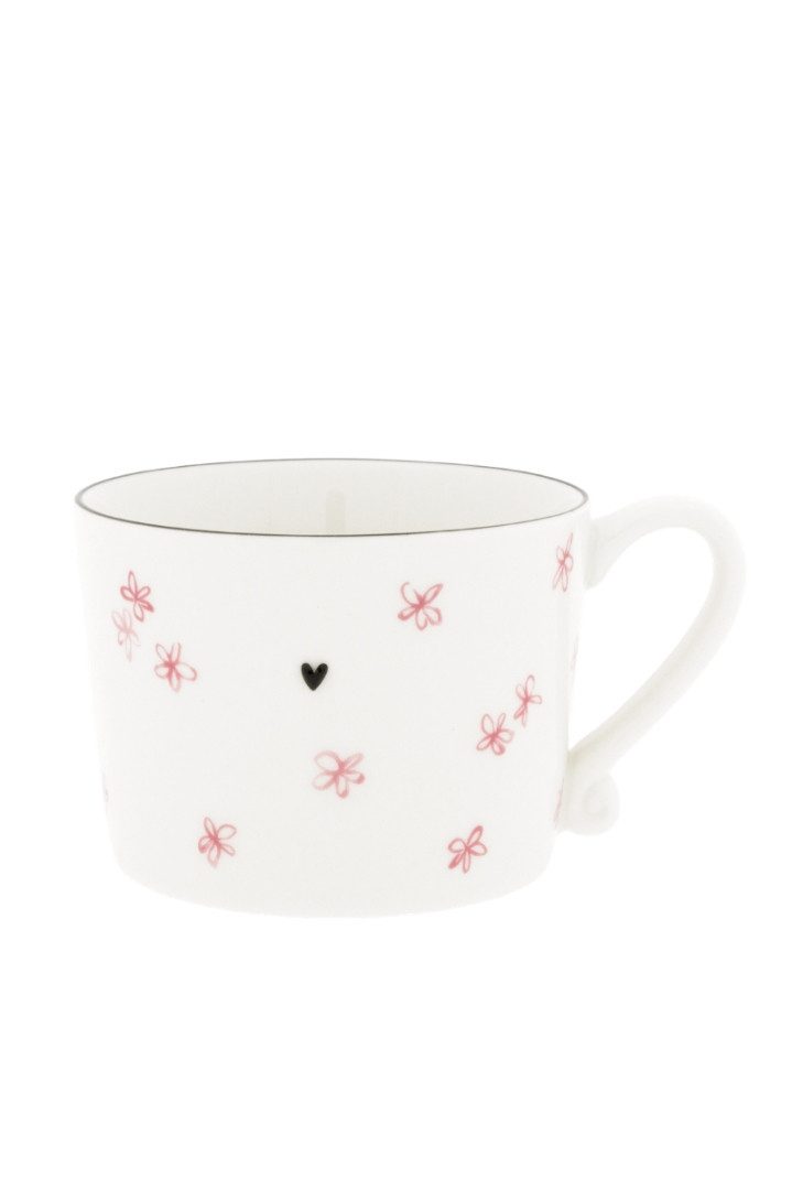Bastion Collections Geschirr-Set Tasse - ROSE FLOWERS - weiß