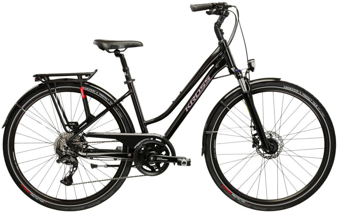 Kross Trekkingrad Damen-Trekkingrad 28" Trans 7.0 Schwarz 20 Gänge, 20 Gang Shimano CUES U6020 Schaltwerk, Kettenschaltung