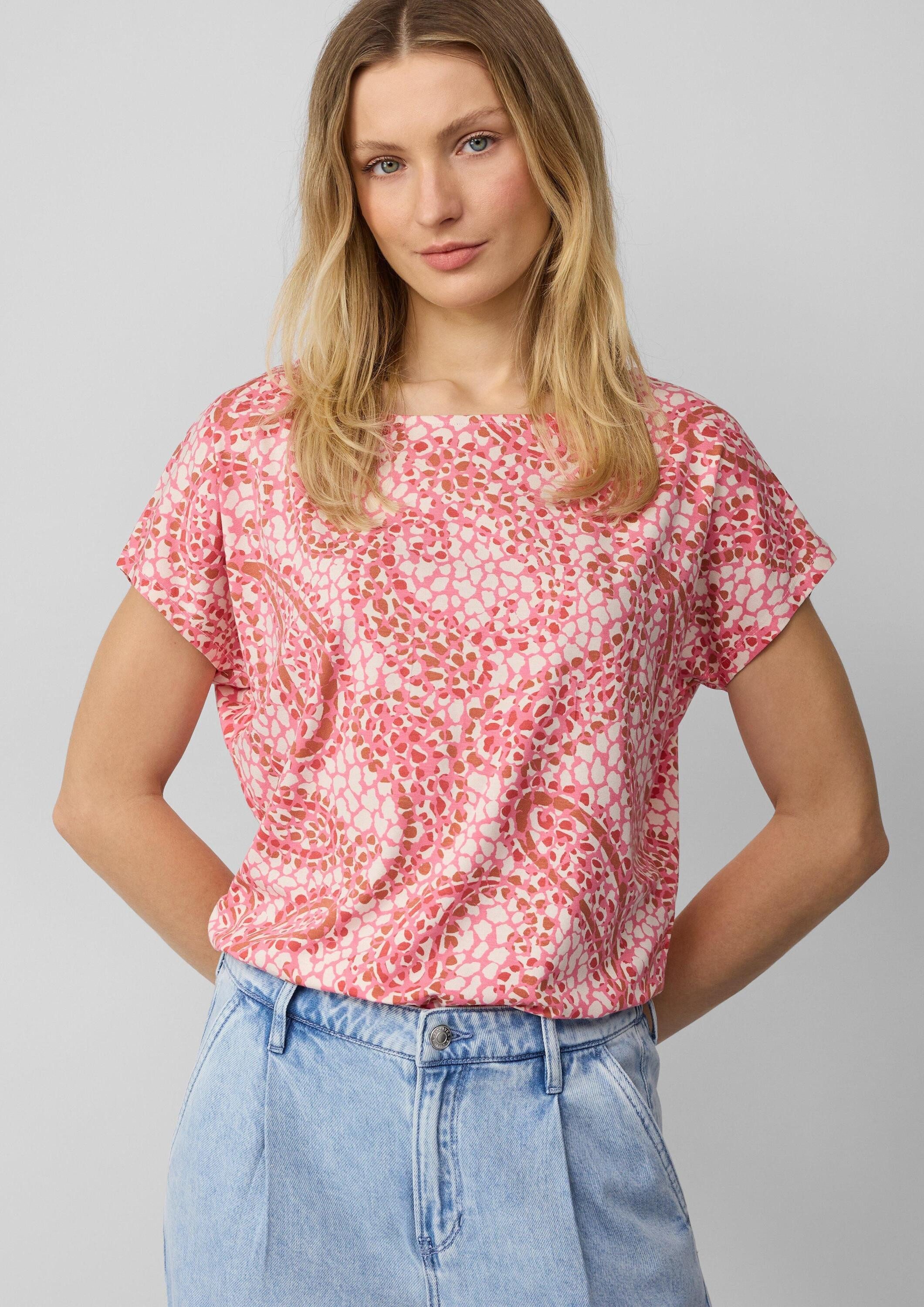 s.Oliver Kurzarmshirt T-Shirt T-Shirt aus Viskosemix günstig online kaufen