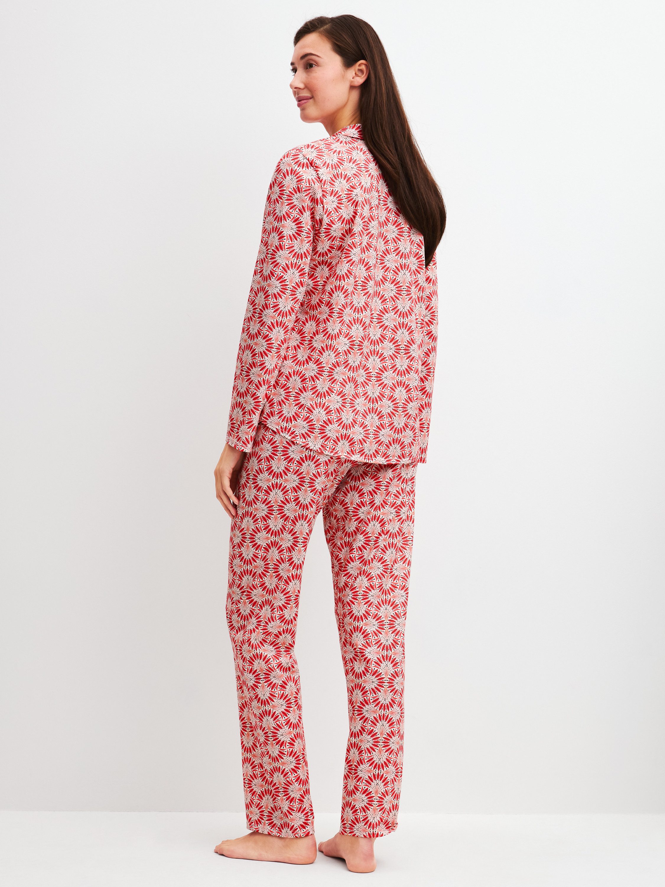 CALIDA Pyjama Cotton Special Damen (2 tlg) Baumwolle, atmungsaktiv, hautfreundlich, pflegeleicht, mit Knopfleiste