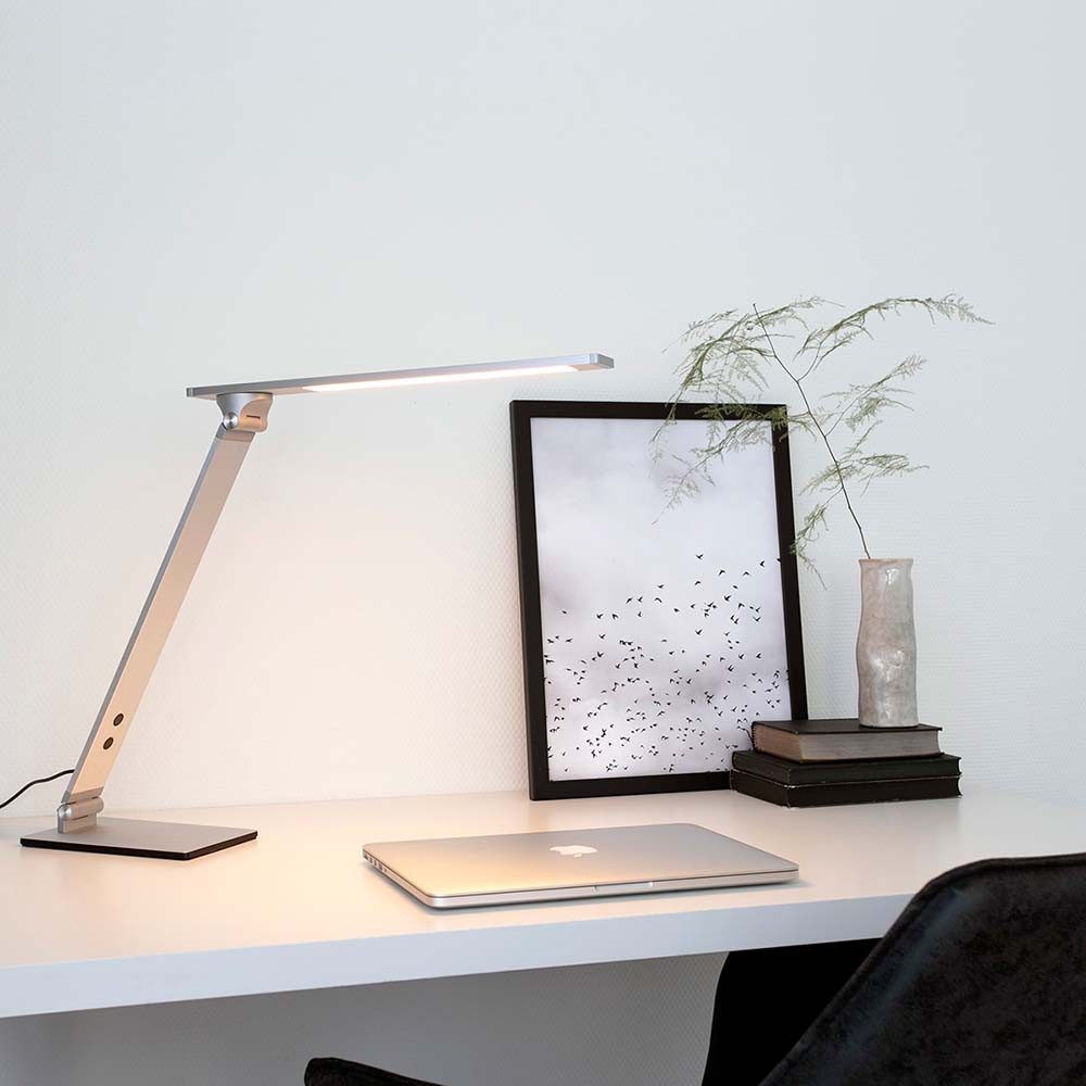 Steinhauer LIGHTING Schreibtischlampe, LED-Leuchtmittel fest verbaut, Warmweiß, Tischlampe Schreibtischleuchte dimmbar LED Wohnzimmerleuchte