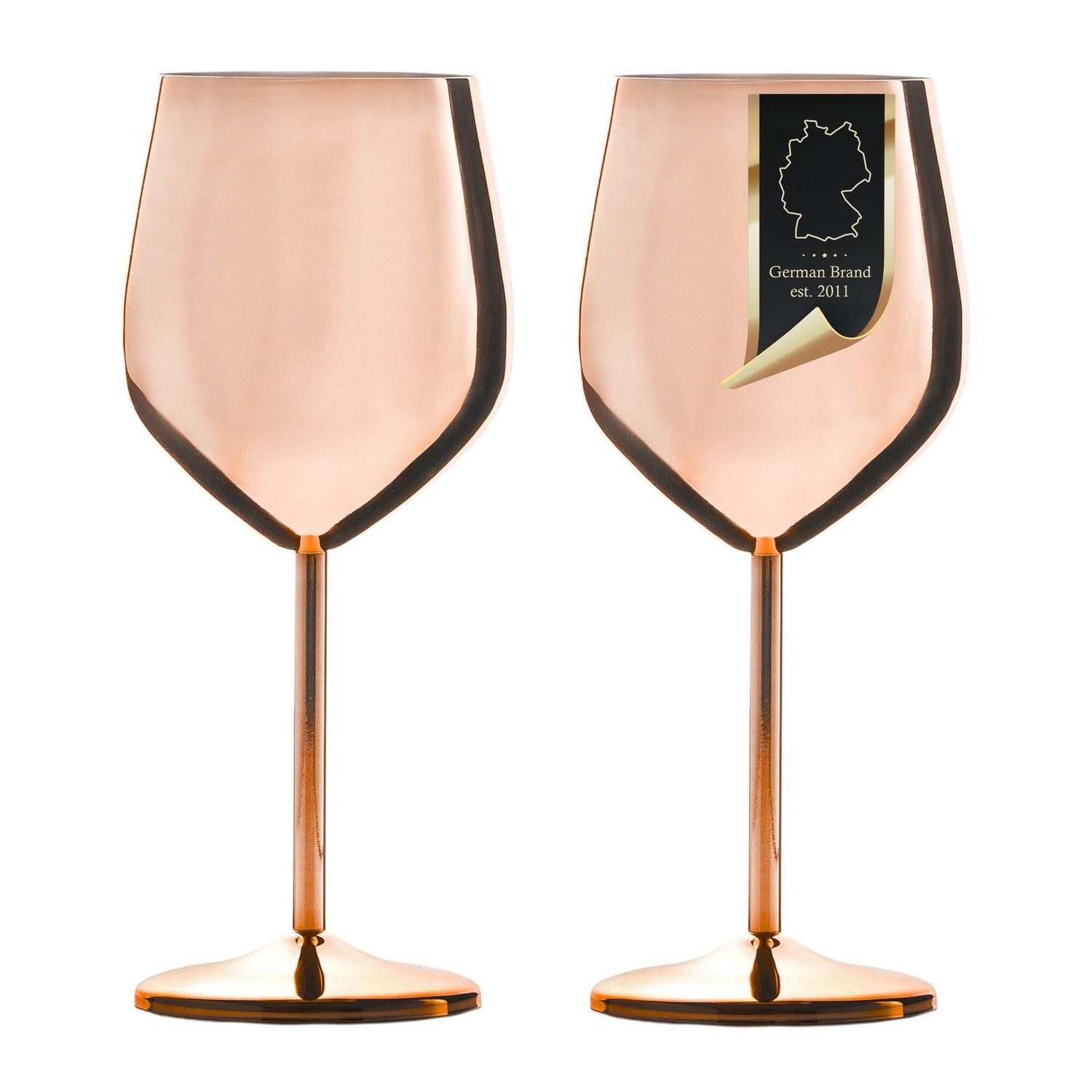Intirilife Weißweinglas, Edelstahl, Wein Glas Set unzerbrechlich Weißwein Rotwein Gläser (2-tlg)