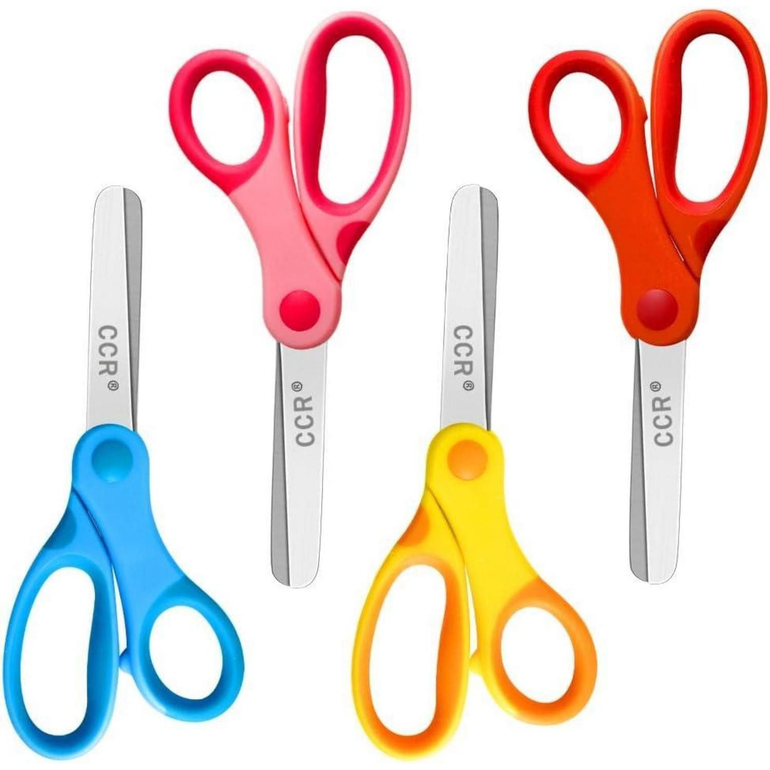 LuxusKollektion Bastelscheren Kinderschere 4er-Set Schule Bastelmaterialien Rostfrei 14cm Soft-Griff