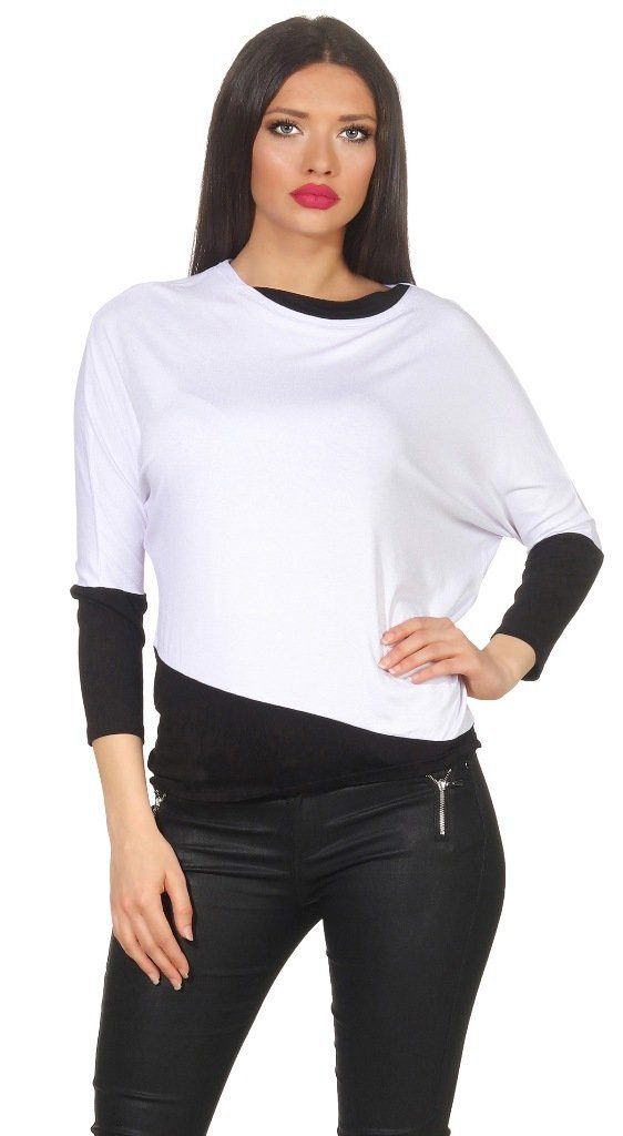 Mississhop Kurzarmshirt Damen 2 in 1 Optik T-Shirt Kurzarmshirt M.305