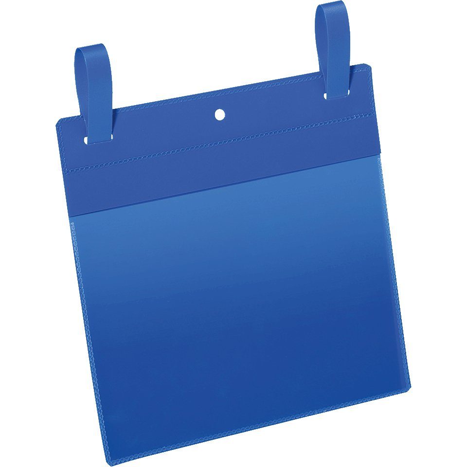 König Werbeanlagen Zeitungsständer DURABLE Gitterboxtasche, mit Lasche, blau/transparent, DIN A5, quer, 50/VE