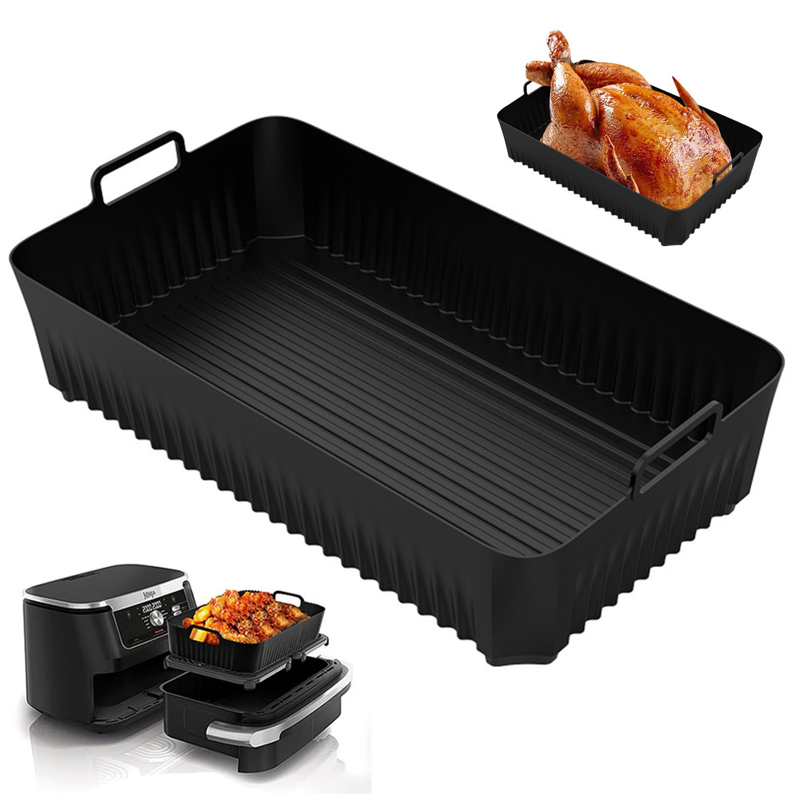 Silikonform Heißluftfritteuse Zubehör für Ninja AF500 10,4 L, Backform Zubehör
