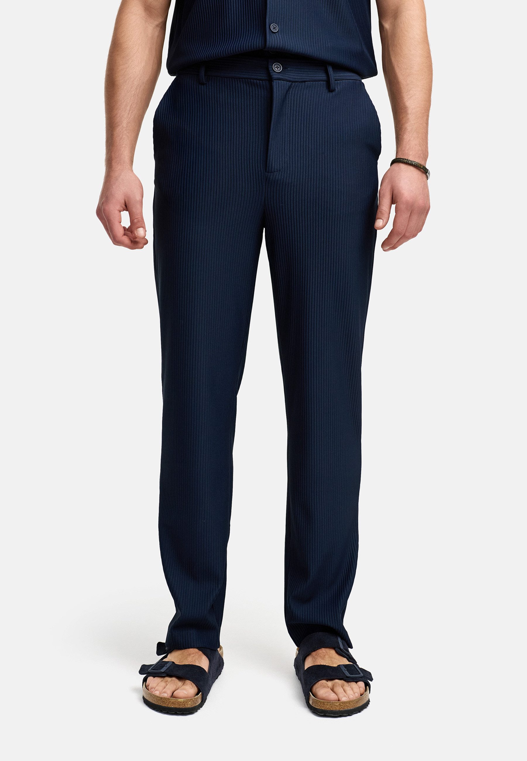 INDICODE Stoffhose Herren INAmogust Herrenhose Freizeithose Männer mit feiner Textur und subtil-edlem Streifenmuster