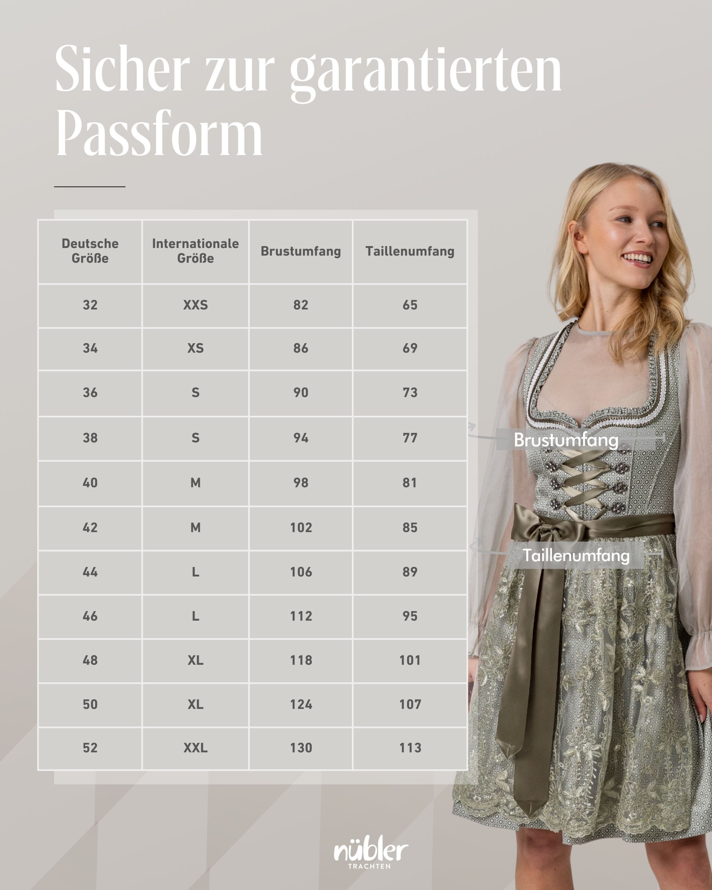 Nübler Dirndl Mini-Dirndl Vivian in Grün von Nübler - Rocklänge 55 cm
