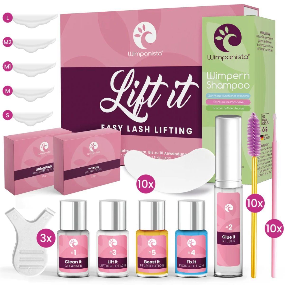 Wimpanista Wimpernpflege Lash Lifting Set 'Lift It' PLUS. Lifting Kit & Wimpernshampoo, 1-tlg.