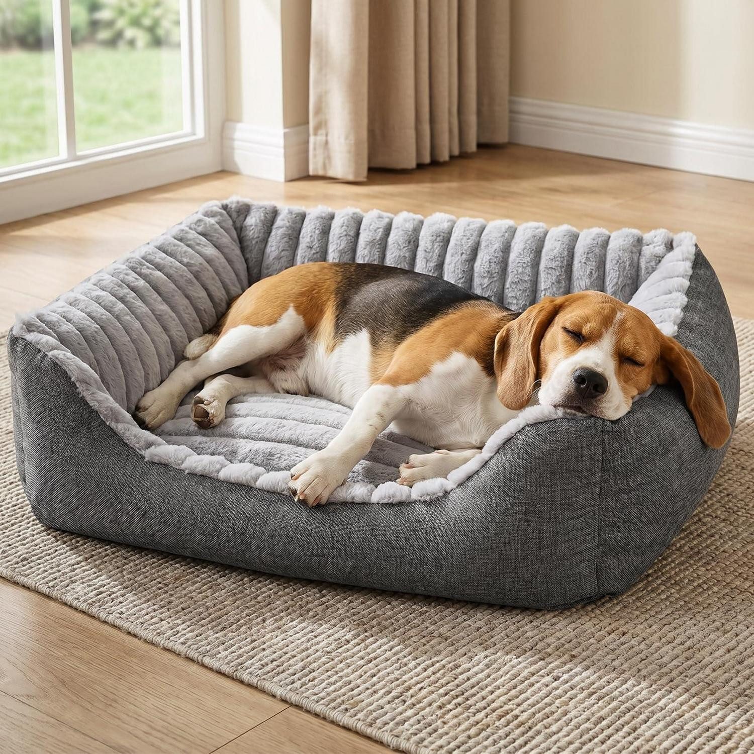 LuxusKollektion Hundebett Hundebett orthopädisch grau mittel