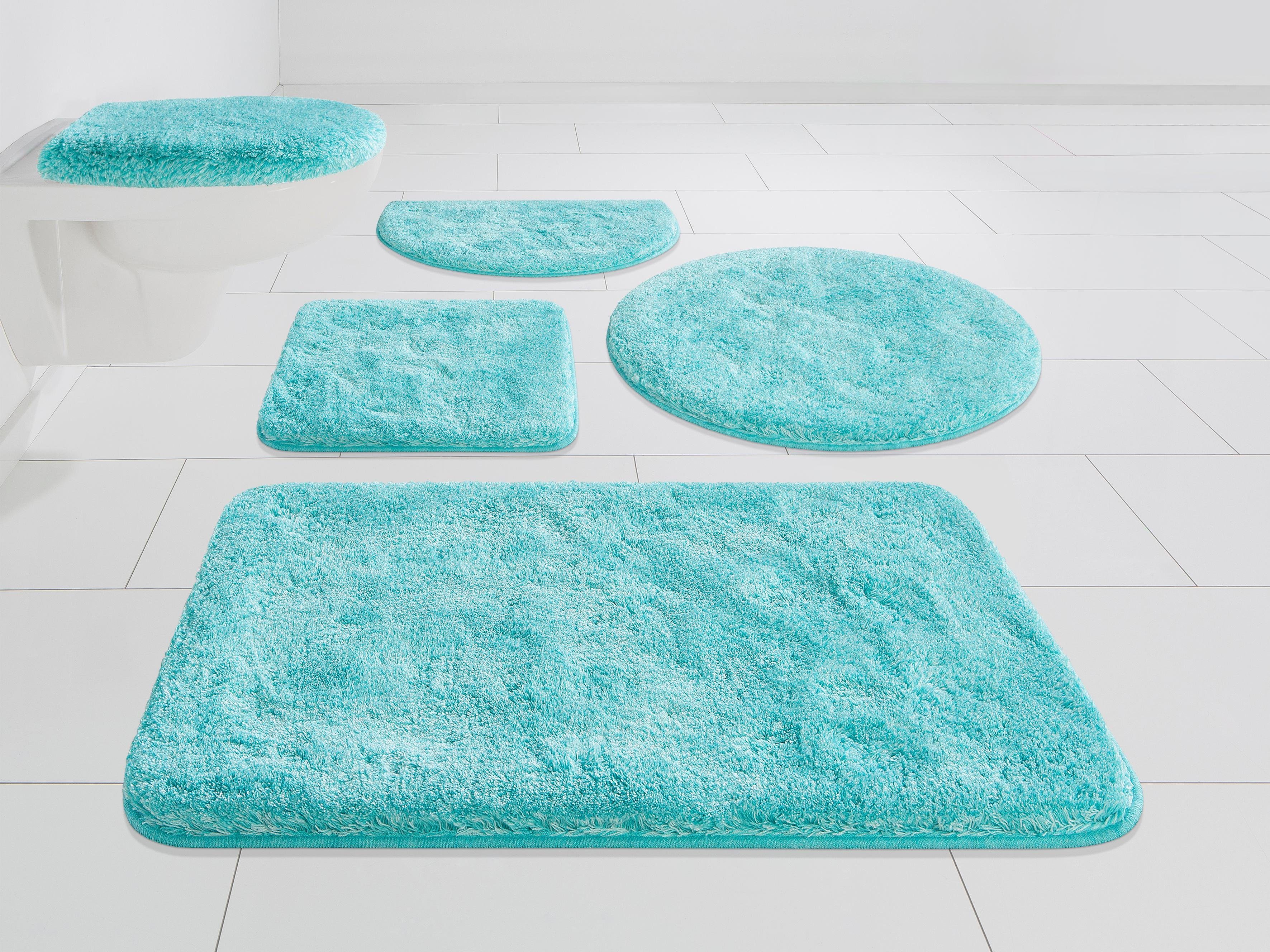 Grund Badematte Melos, Badvorleger, Badezimmer Teppich, sehr weich, Höhe 27 mm, rutschhemmend beschichtet, fußbodenheizungsgeeignet, Kunstfaser, rechteckig, melierte Optik, sehr weicher Flor, Melange-Effekt, Made in Europe