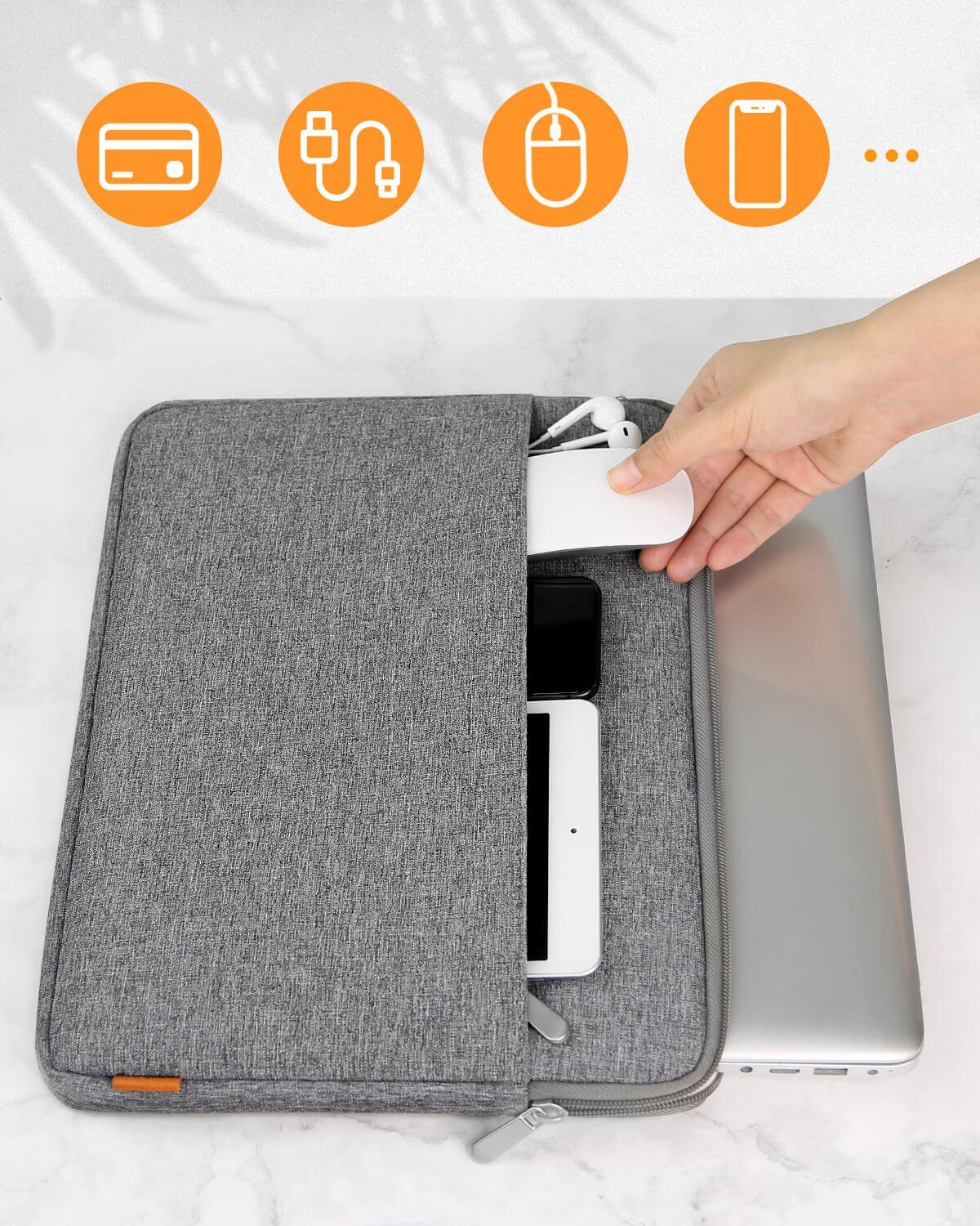Inateck Laptop-Hülle 15.6 Zoll Laptoptasche Notebook Sleeve Schutzhülle