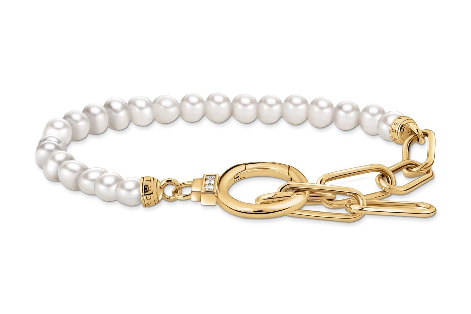 THOMAS SABO Vergoldet Perlen mit Gliederarmband weiß