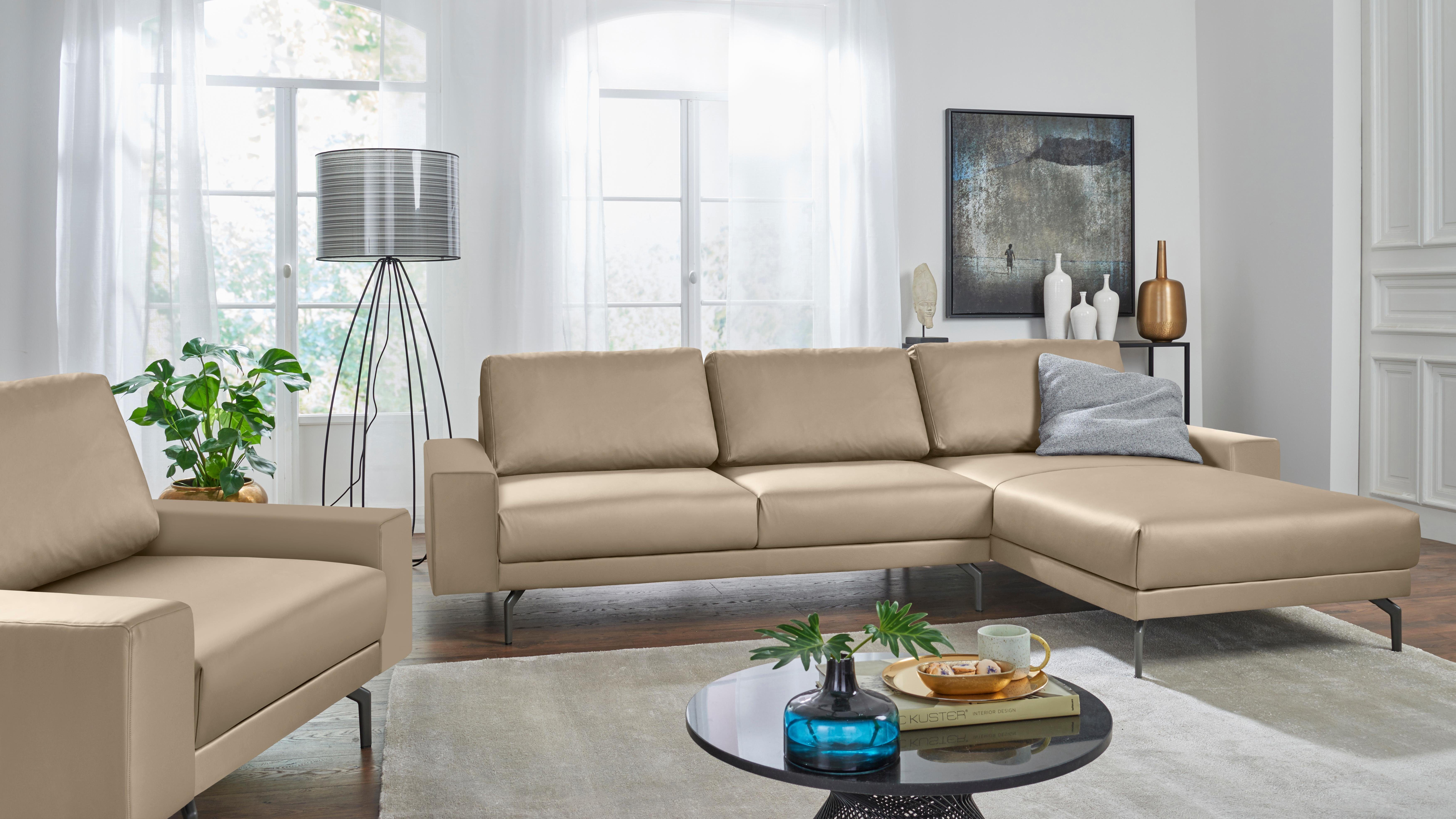 Armlehne Ecksofa umbragrau, Breite sofa Alugussfüße hülsta in hs.450, und breit niedrig, 274 cm