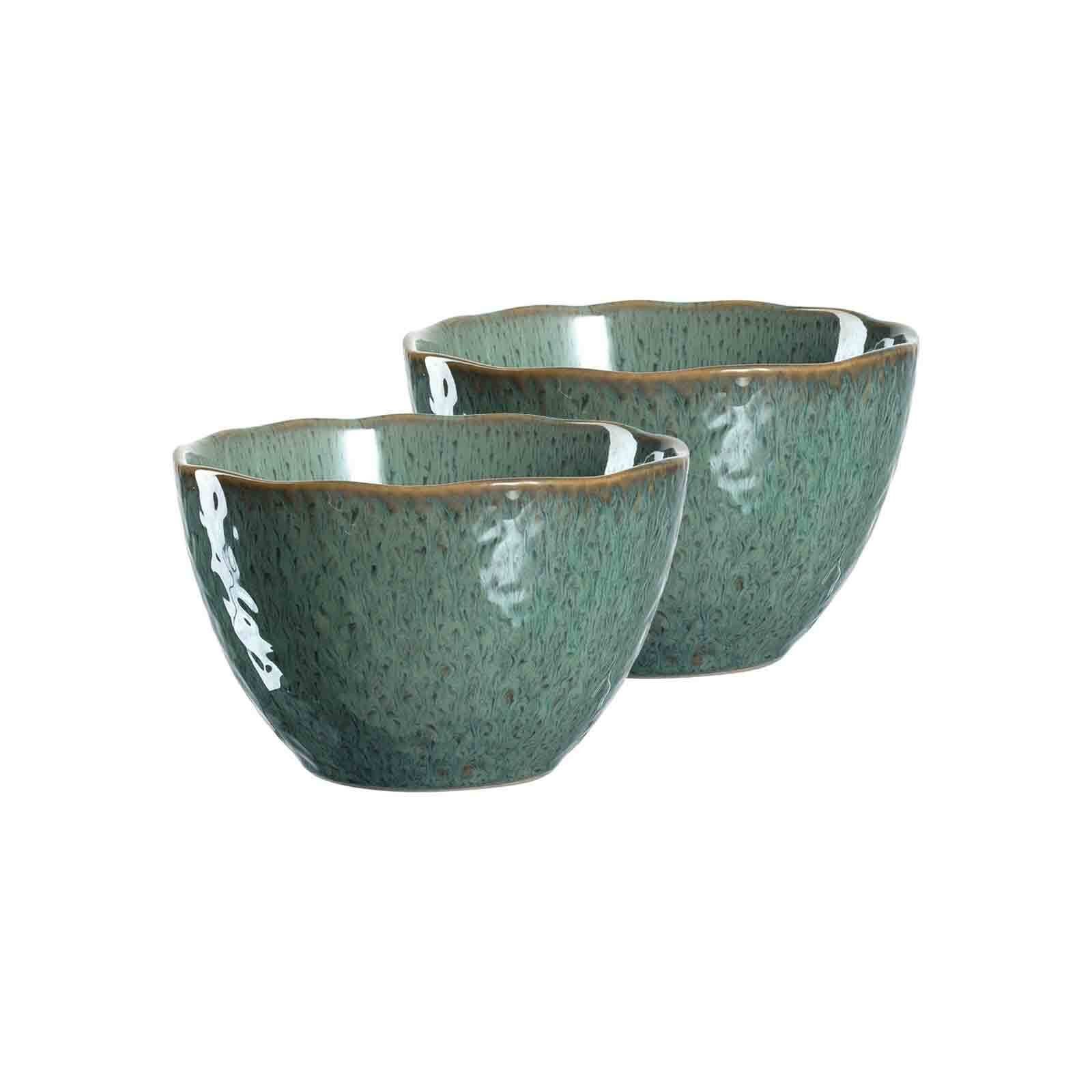 LEONARDO Schale Matera Keramikschalen ø 15.3 cm 2er Set, Keramik, (2x Keramikschale, 2-tlg) Grün