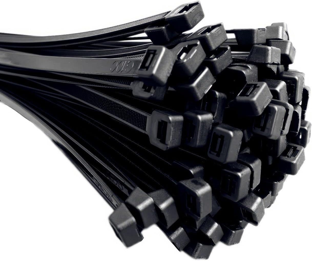 HORZEFIX Kabelbinder set schwarz lang uv beständig Universalbinder 2,5, 3,6, 4,8, 7,6 breit (Packung, 500-St., VPE= 5 x 100 Kabelbinder im Polybeutel) Temperaturbeständig/wetterfest