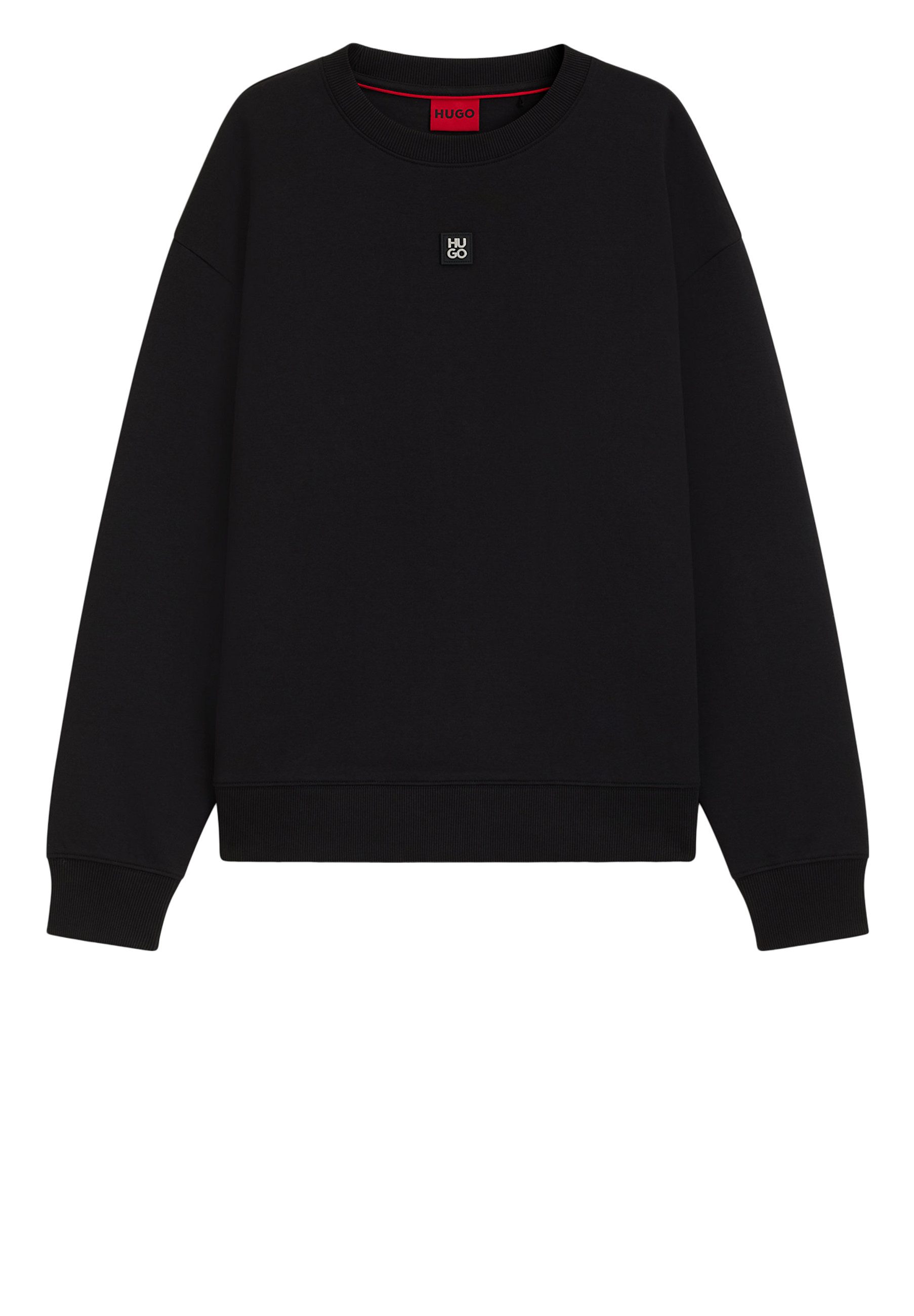 HUGO Sweatshirt Dettil mit Stack-Logo-Aufnäher (1-tlg)