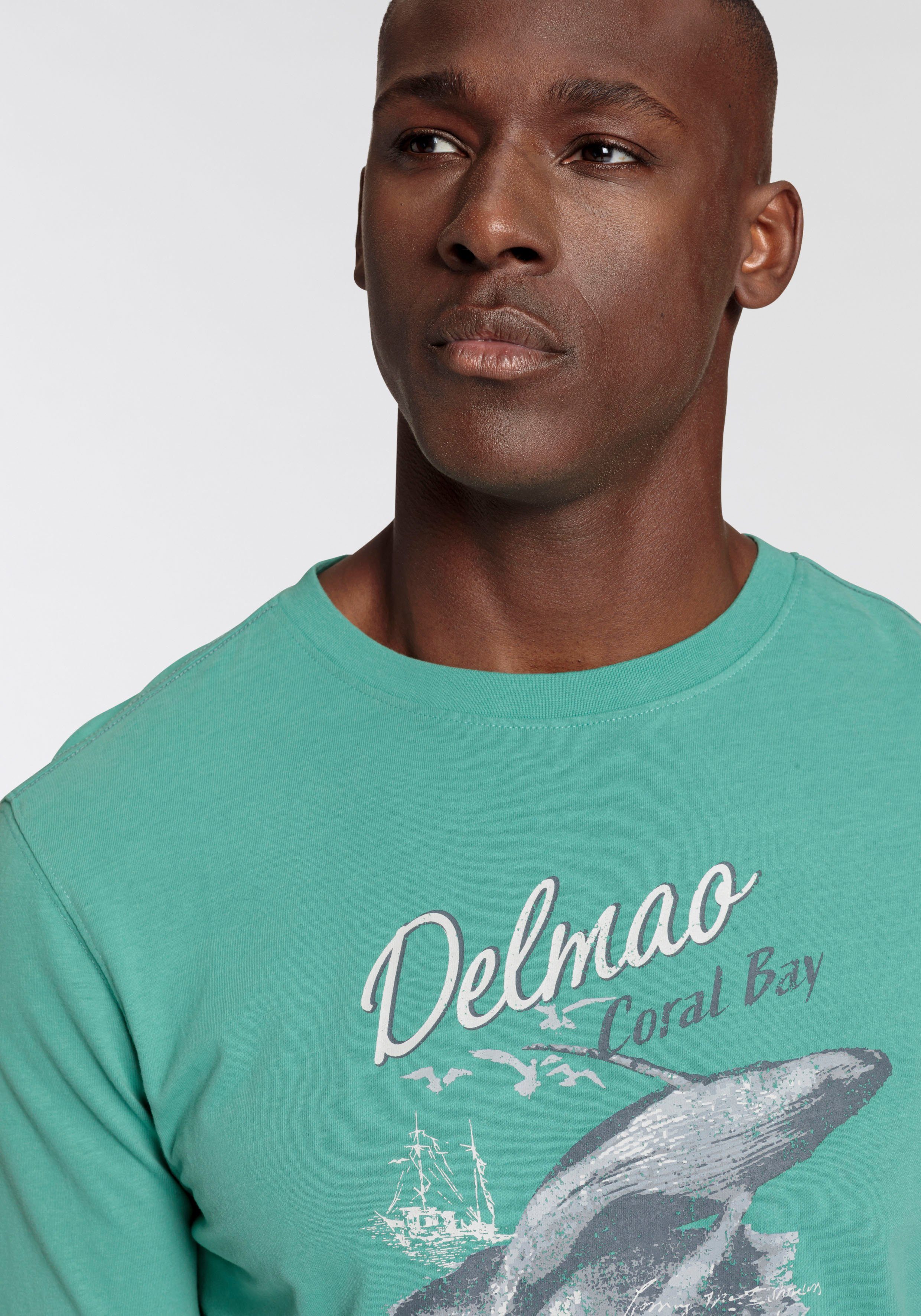DELMAO Langarmshirt schmale Passform, mit lässigem günstig online kaufen