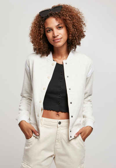 URBAN CLASSICS Collegejacke TB2618 - Ladies Inset College Sweat Jacket lightgrey/white L