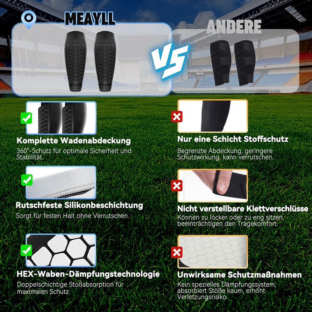 FOUORTUNATE-BEE Fußball Schienbeinschoner Fußball-Beinschützer Schienbeinschützer Sport-Wadenschutz (Doppelnähten, leichtes Design, langlebig, Schutz für Traini – Bild 4 von 5