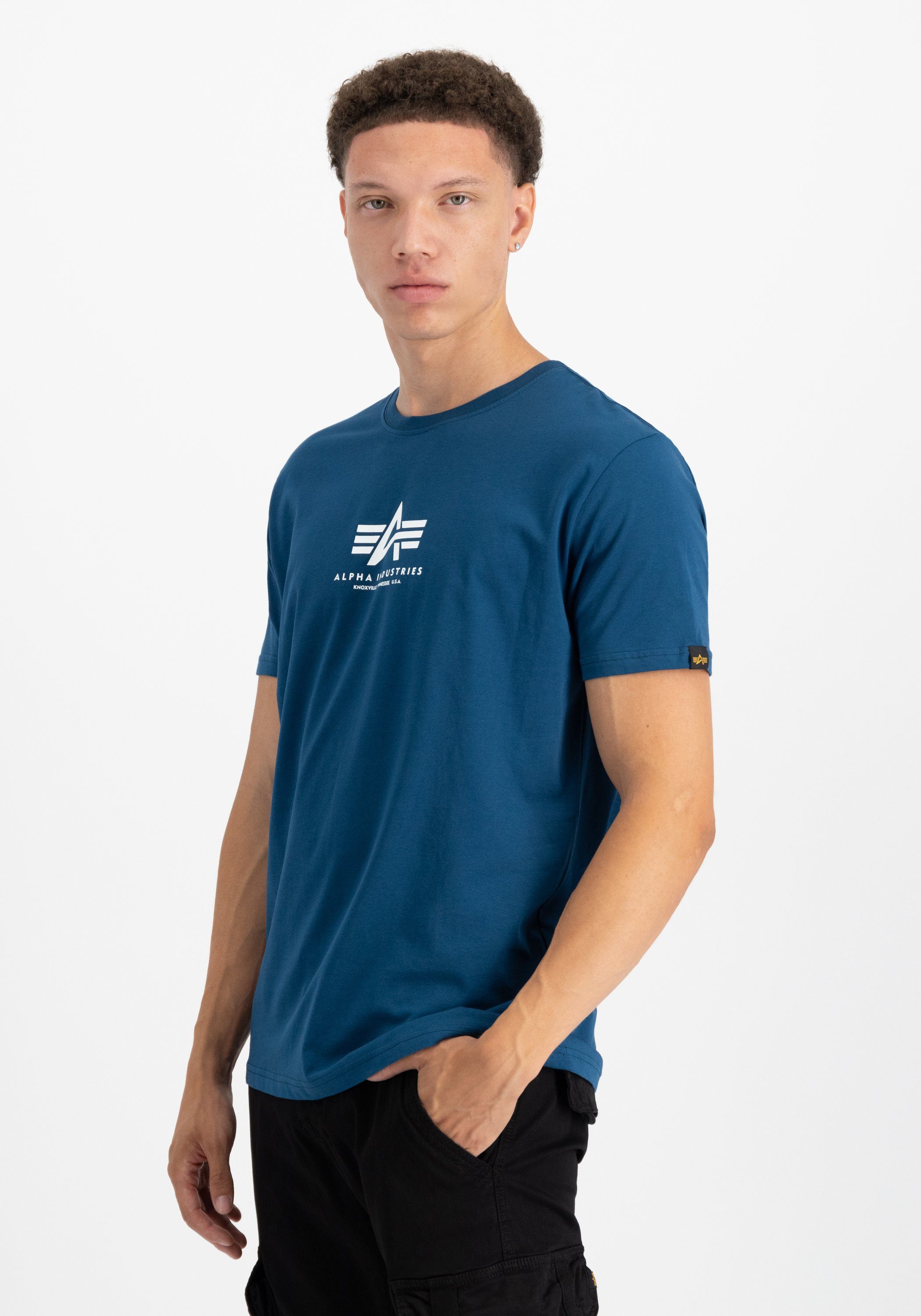 naval blue Alpha T-Shirts ML - T Industries T-Shirt Alpha Industries Men Basic