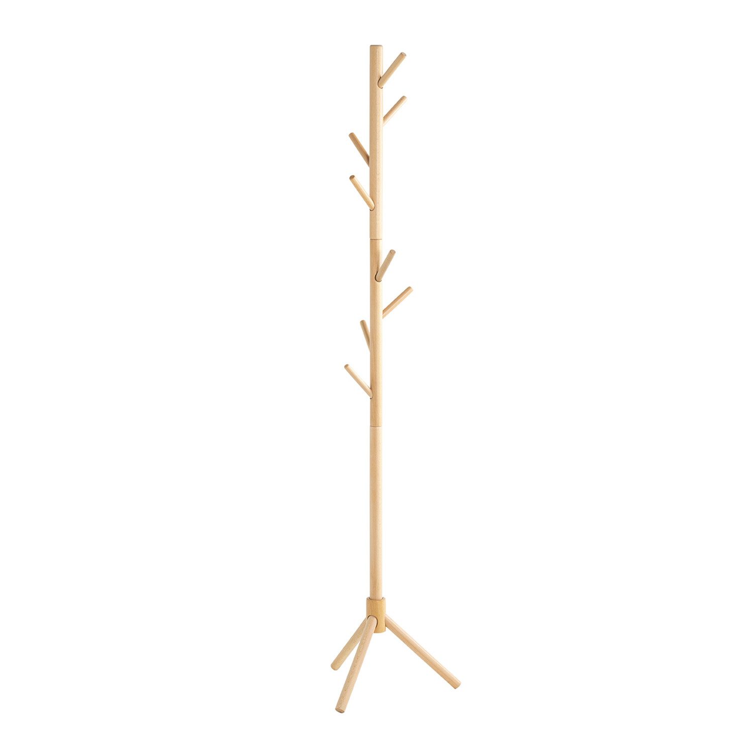 HAKU Garderobenständer Garderobenständer natur - Kleiderständer, Massivholz - H 174 x Ø 43 cm, (1xGarderobenständer, Hakenständer - Aufhängeständer), Garderobenständer aus Massivholz, Kleiderständer, Standgarderobe