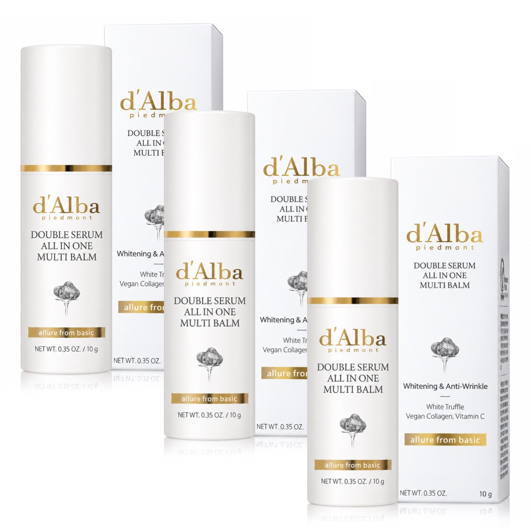 d'Alba Gesichtspflege Gesichtsbalm Anti Falten Serum Vitamin C Kollagen White Trüfflel, 3-tlg., Feuchtigkeitspflege, Straffheit, Vitamin C, …