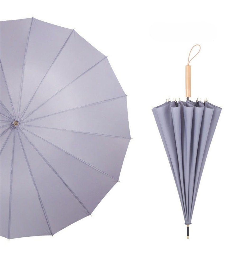 Rouemi Stockregenschirm Stockregenschirm,Vollautomatischer überdimensionaler Schirmaufsatz Grau