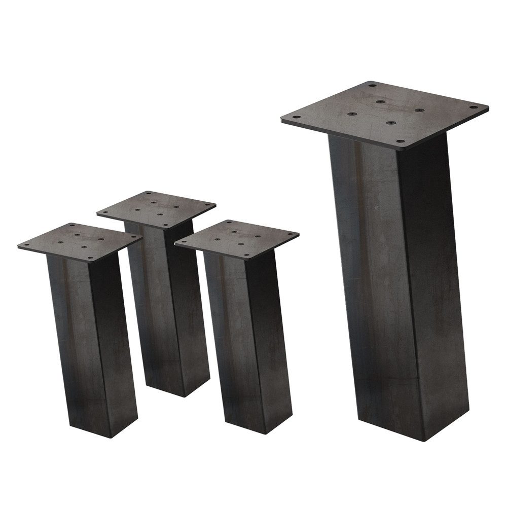 Tischbein 4er Set Tischbeine schräg Möbelfüße und Tischgestell aus Stahl I-Form