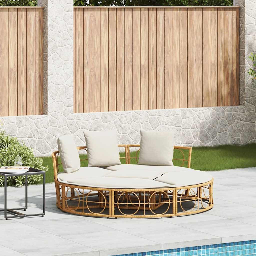 vidaXL Bett Outdoor-Loungebett ohne Dach Poly Rattan