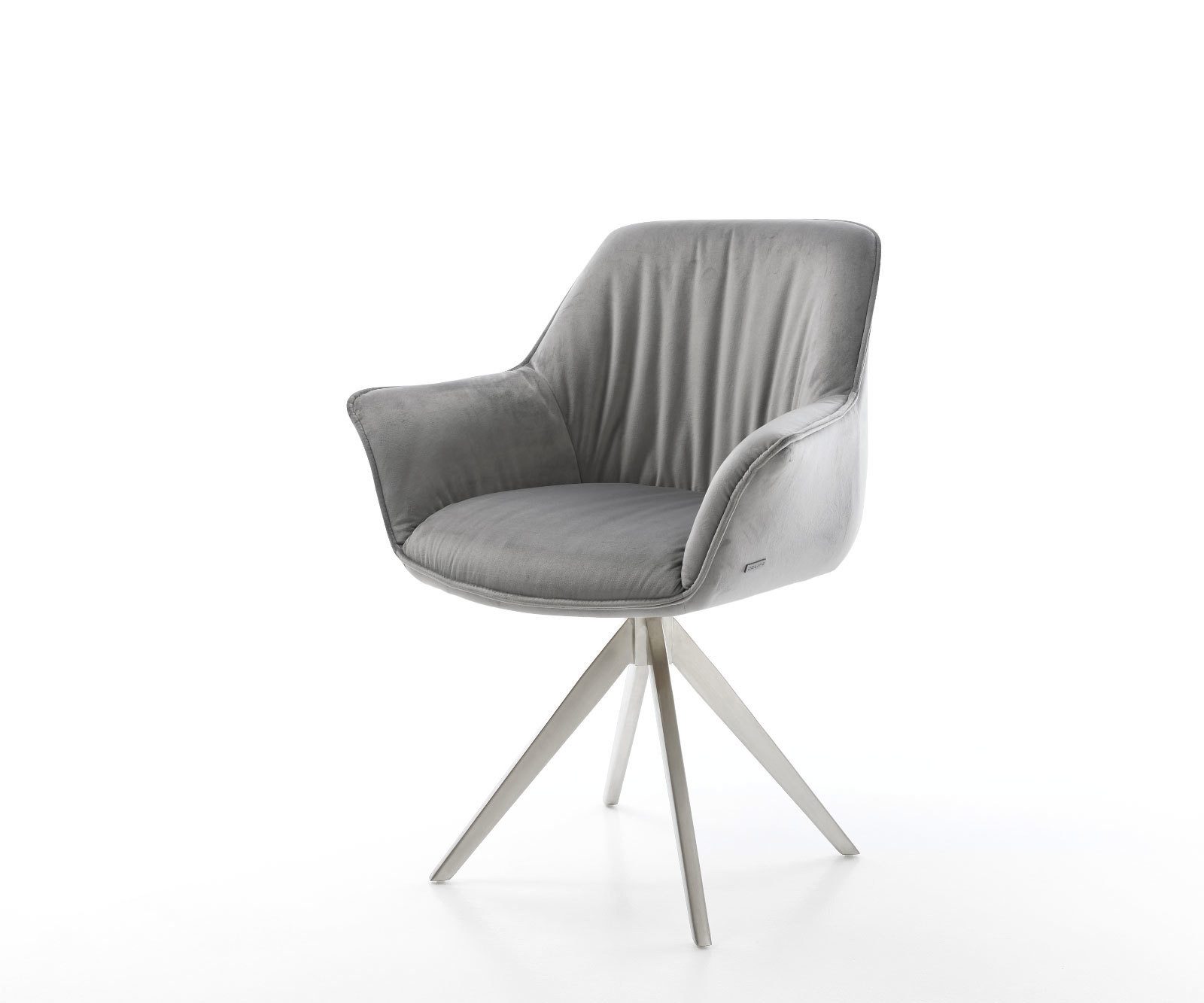 DELIFE Polsterstuhl Keila-Flex, mit Armlehnen Kreuzgestell kantig Edelstahl günstig online kaufen