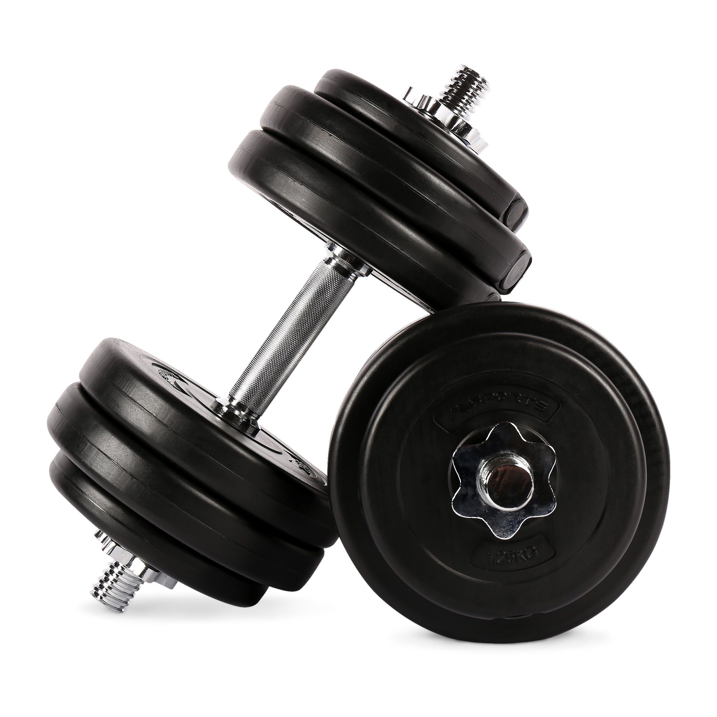 MSports® Hantel MSPORTS Hantelset - auswählbar - 20 kg oder 30 kg Kurzhantelset 30 kg (2 x 15 kg)