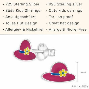 Monkimau Paar Ohrstecker Hut Kinder Ohrringe aus 925 Silber (Packung)