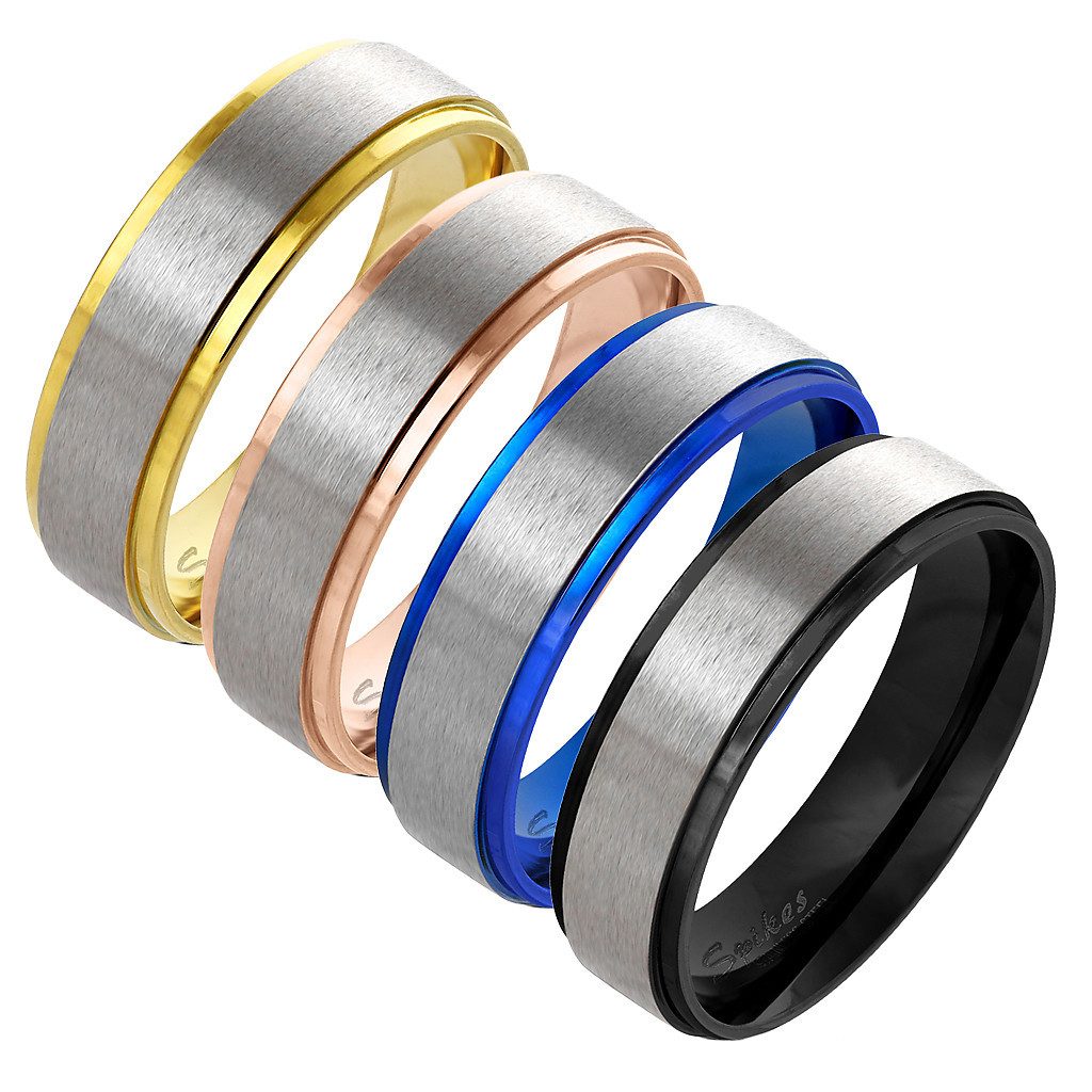 Taffstyle Fingerring Herren Damen Ring Partnerring gebürstet Schwarz Größe 50 (15.9) (Freundschaftsring Paarring Partnerring Ehering Trauring Hochzeitsring), Edelstahl Herrenring Damenring Freundschaftsring Paarring Partnerring