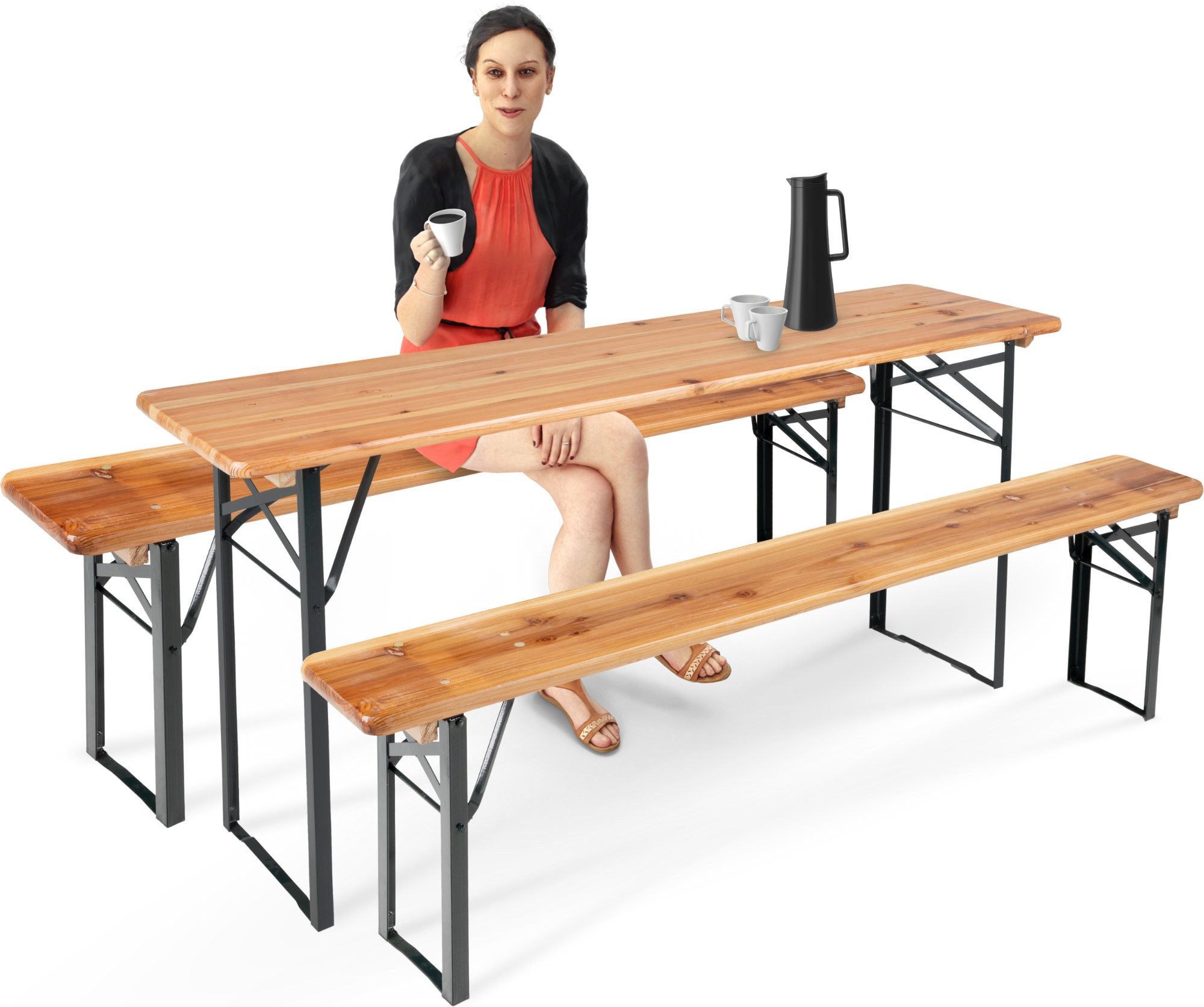 Stagecaptain Sitzbank BBB-170 Hirschgarten Bierzeltbank 170 cm Natur 2x Set günstig online kaufen