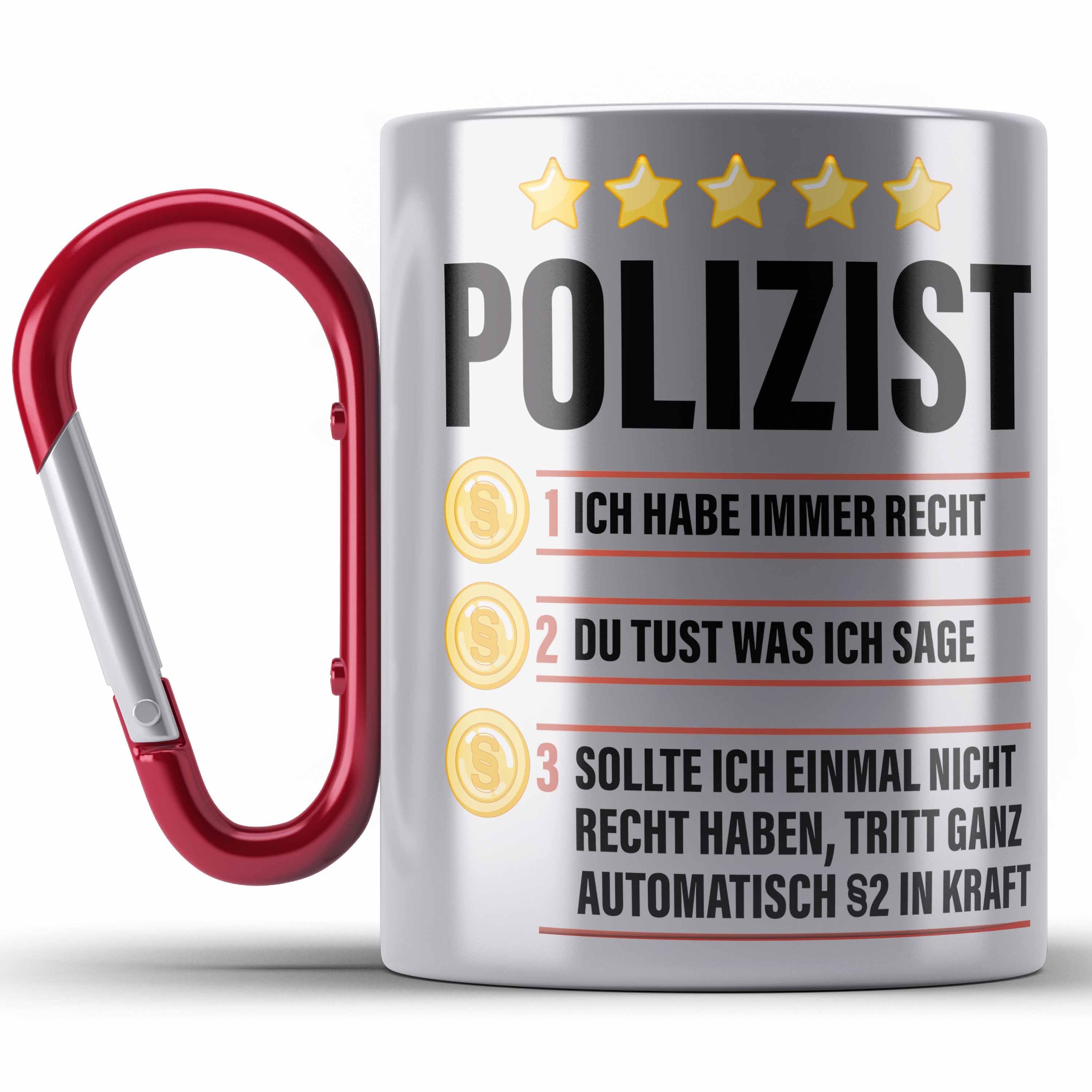 Trendation Thermotasse Polizist Geschenk Edelstahl Tasse mit Spruch Geschenke Polizei Männer