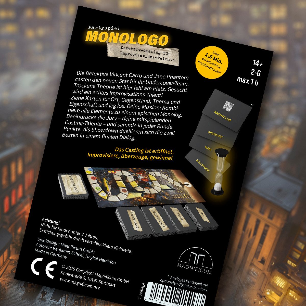 MAGNIFICUM Spiel Partyspiel / Castingspiel, MONOLOGO – Partyspiel für Improvisations-Talente, Made in Germany