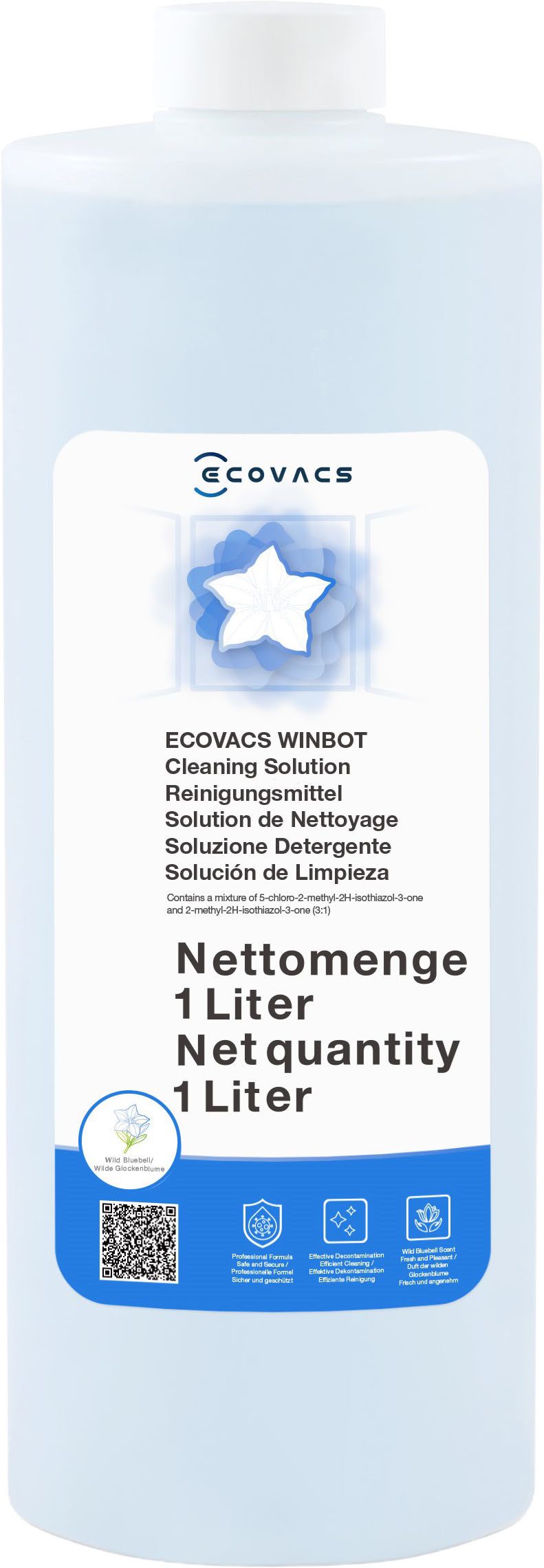 ECOVACS 1L WINBOT Cleaning Solution - WSO0100009 Reinigungskonzentrat (Original Ecovacs Produkt)