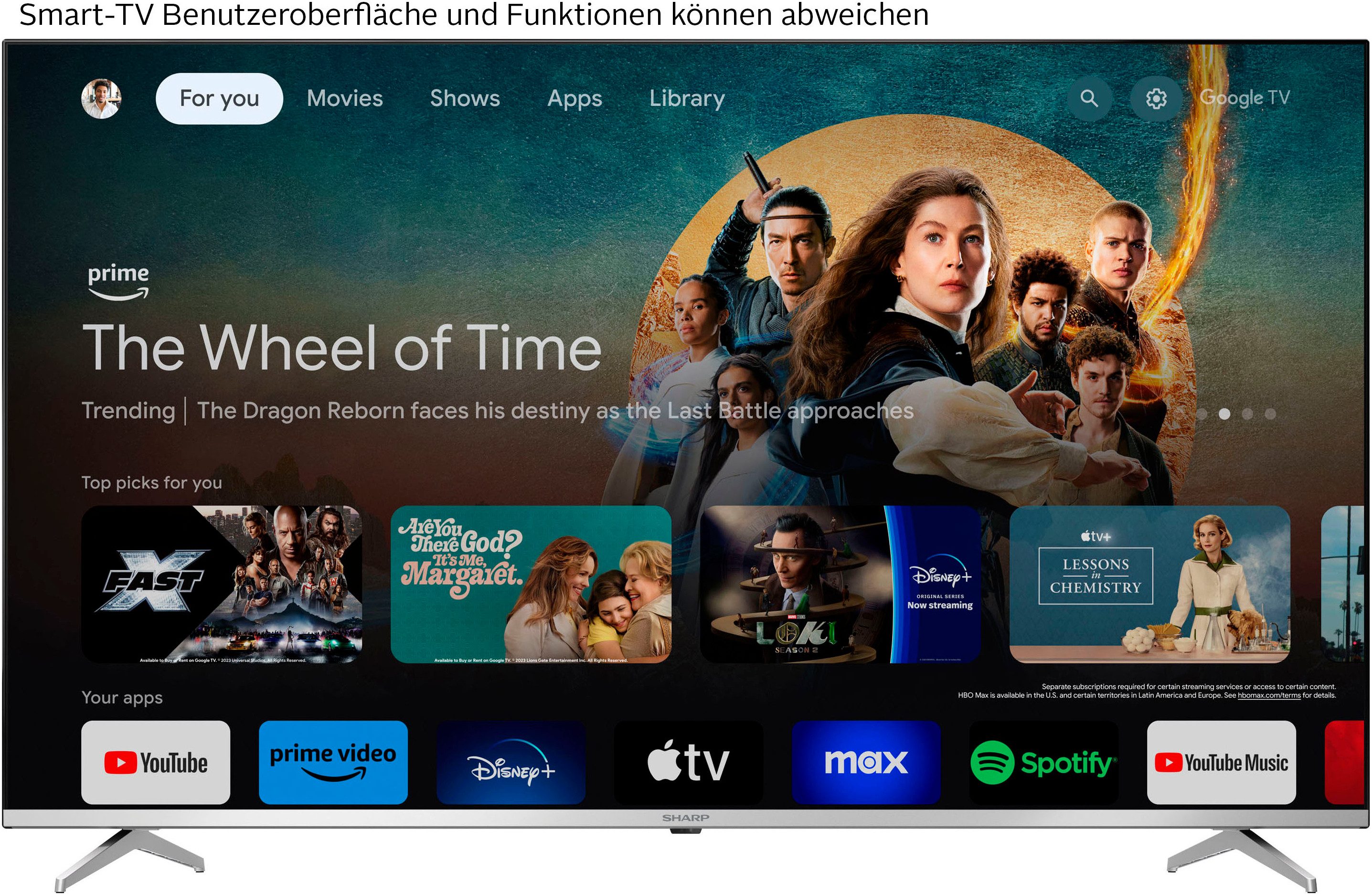 Sharp 4T-C50GPx QLED-Fernseher (126 cm/50 Zoll, silberfarben ! RABATT: 50.05%