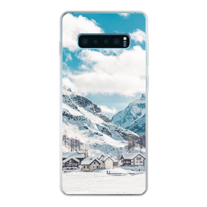 MuchoWow Handyhülle Alpen - Schnee - Berge Phone Case Handyhülle Samsung Galaxy S10+ Silikon Schutzhülle