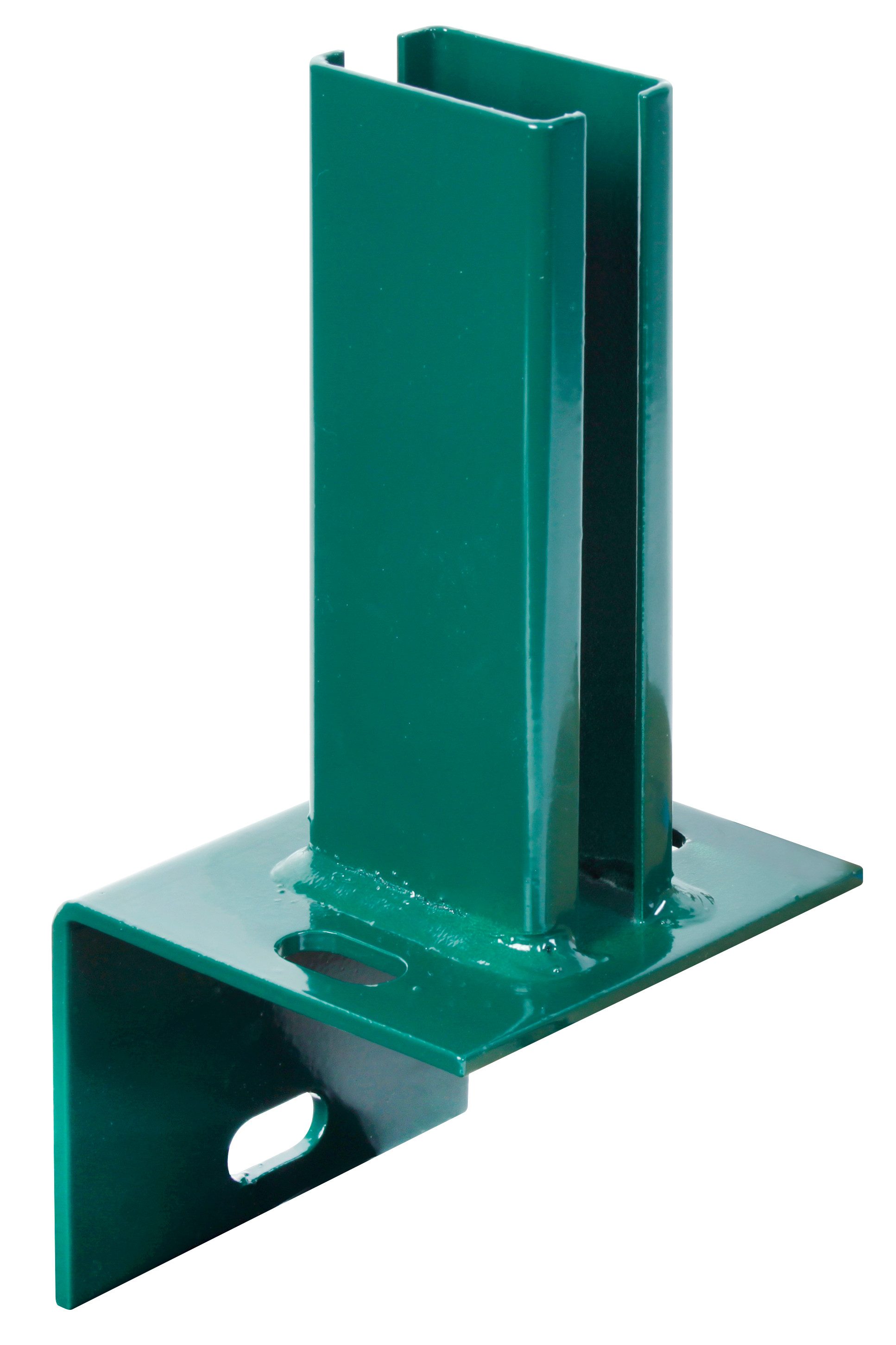 Alberts Pfostenträger, zum Aufschrauben, für Zaunpfosten 60x40 mm auf L-Randsteinen, Platte 94x100 mm