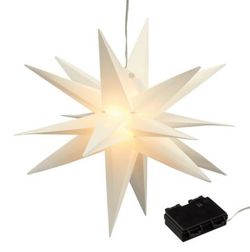 Spetebo LED Stern Deko Leuchte Outdoor - Stern aus Kunststoff - 35cm, Timer, LED, warmweiß, 15 LED, mit Timer