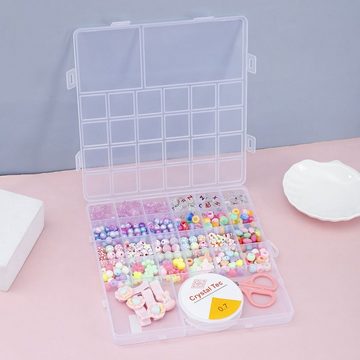 DTC GmbH Bettelarmband Buntes Perlenset mit 26 quadratischen Fächern (Kreieren Sie Ihre eigenen Kreationen mit einer Auswahl an farbenfrohen Perlen und Werkzeugen für all Ihre Perlenbedürfnisse!, 1-tlg)