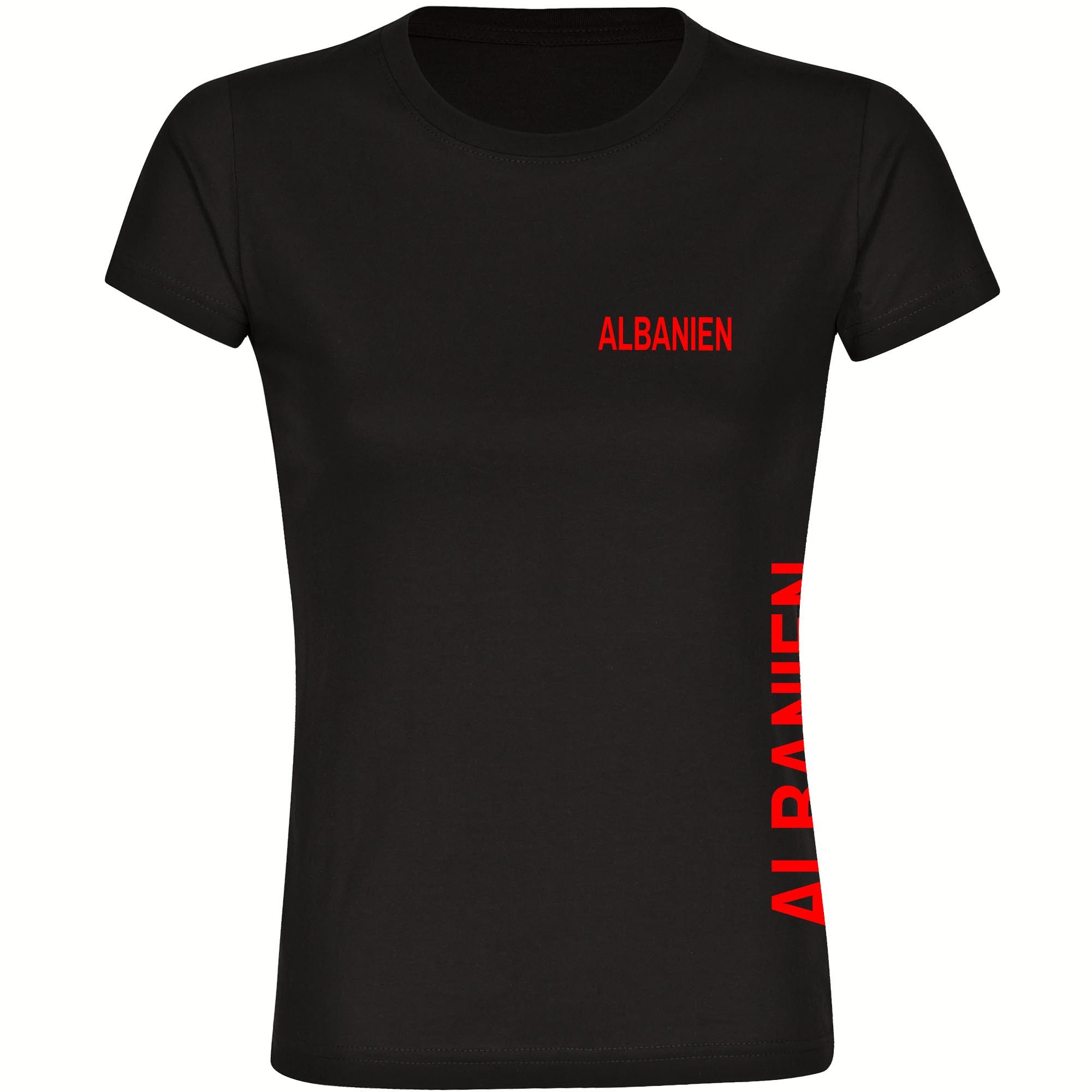 multifanshop T-Shirt Damen Albanien - Brust & Seite - Frauen