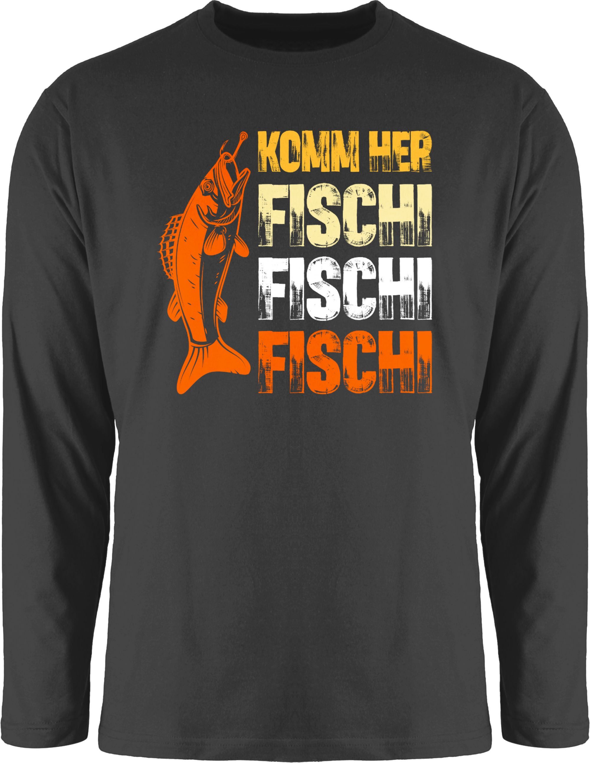 Shirtracer Rundhalsshirt Geschenk für Angler I Komm Fischi Fischi Fischi I Angeln Geschenk Männ Angler Geschenke