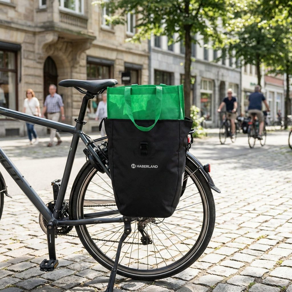 Haberland Haberland Einzeltasche (130006) schwarz - praktische Fahrrad-Gepäckträ