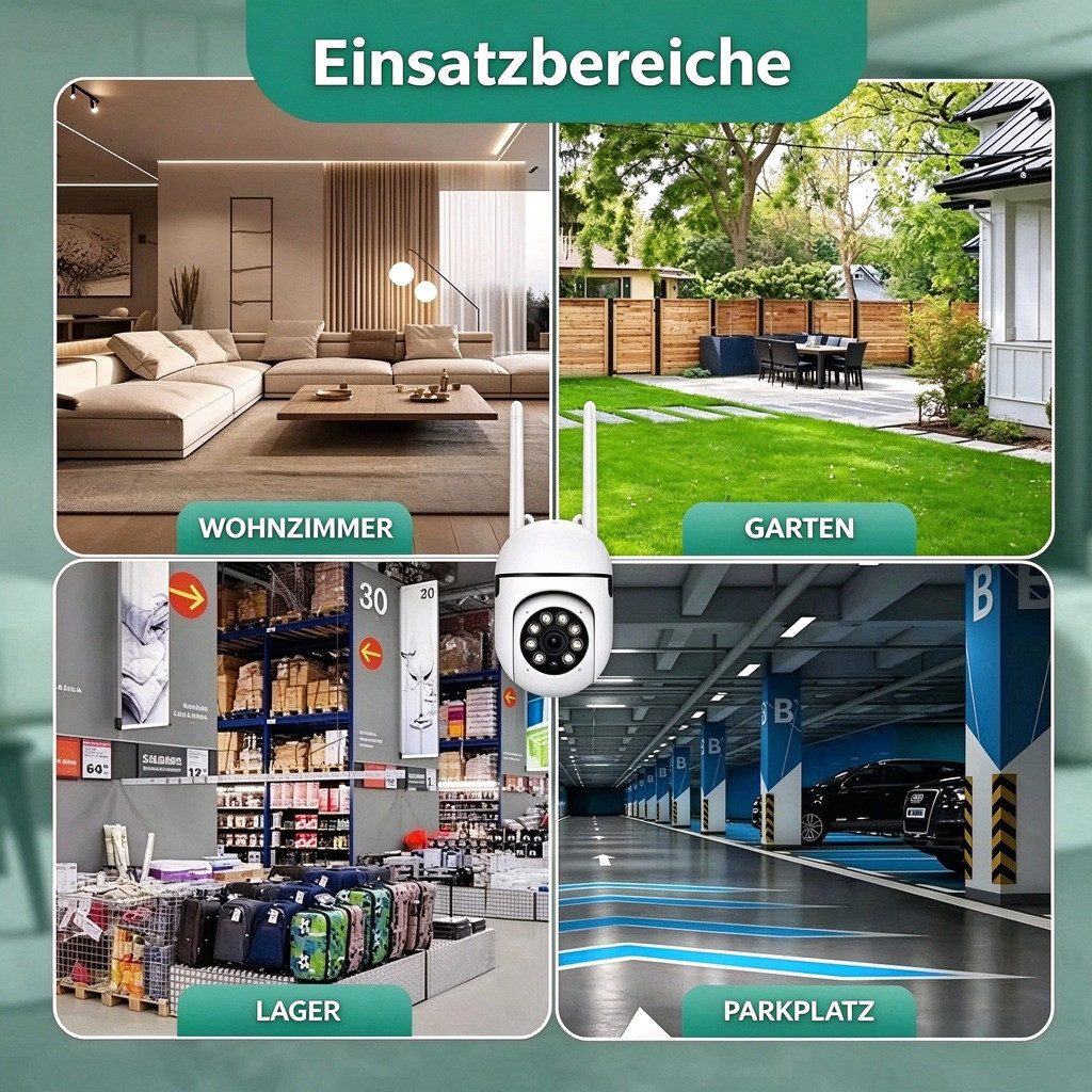 ANTCOOL Überwachungskamera 4er Set WLAN Kamera Innen/Außen, Personenerkennung, Nachtsicht (4-tlg) – Bild 5 von 5