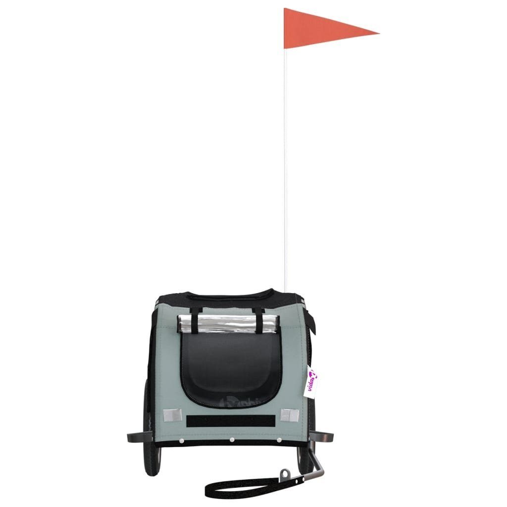 vidaXL Bicycle Dog Trailer 30 kg Bicycle Trailer for Dogs Grey and Black Oxford Fabric and Iron